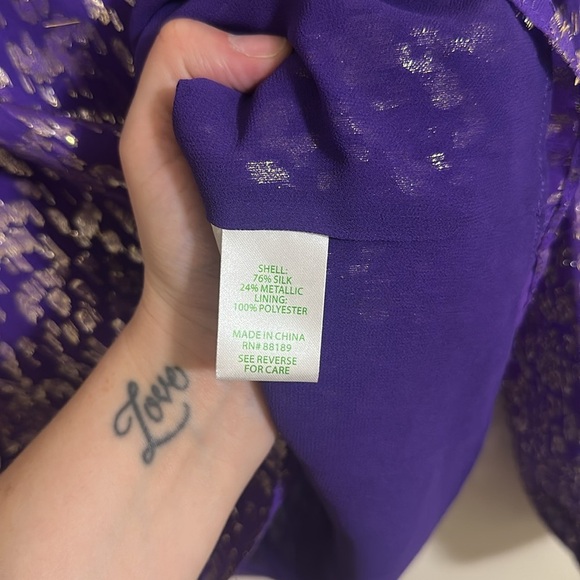 NWT Lilly Pulitzer Giana Silk Long Sleeve Top - Picture 4 of 5